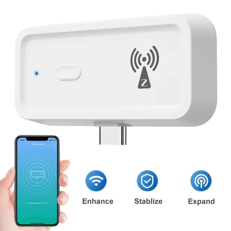 Reduce Signal Loss ZigBee Wireless Extender Amplifier Type-C Repeater Expand Network Coverage For Indoor Zigbee Smart Devices