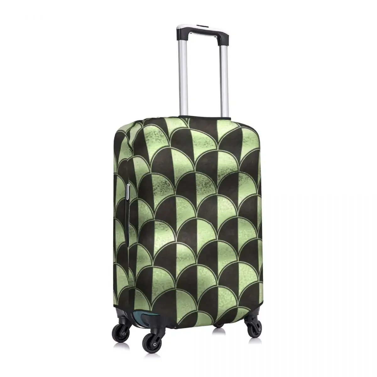 Wavy Palm Leaves Print Suitcase Cover Abstract Geometric Business Protector Flight Strectch Luggage Case