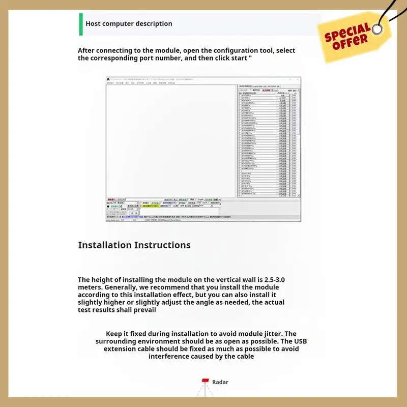 60Ghz Millimeter Wave Radar Passenger Flow Statistics Sensor Module LD6001C Entrance&Exit Counting Detection-WMAN