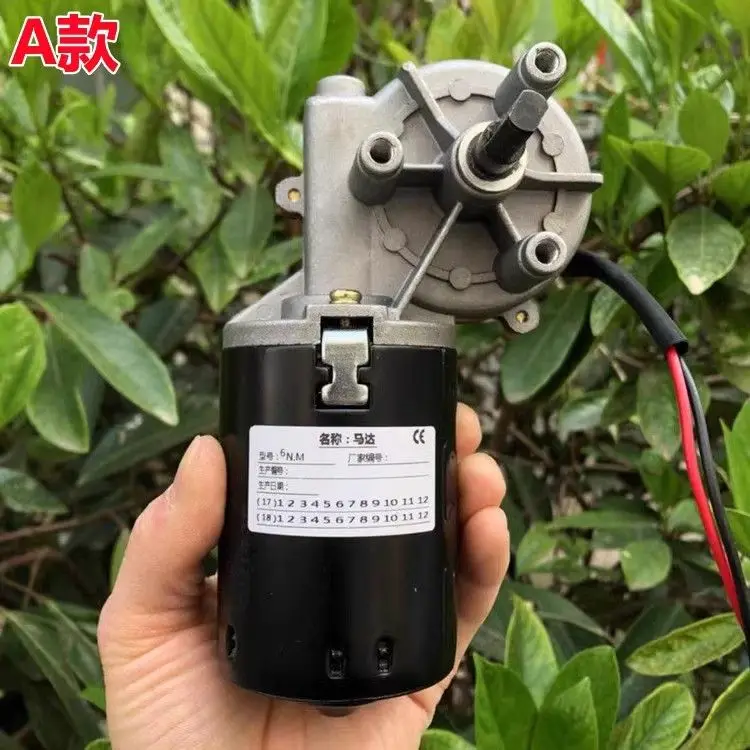 

Worm Gear DC Reduction Motor 12v 24V 60W 80W High-power High-speed Motor Self-locking Metal Gears Forward And Reversible