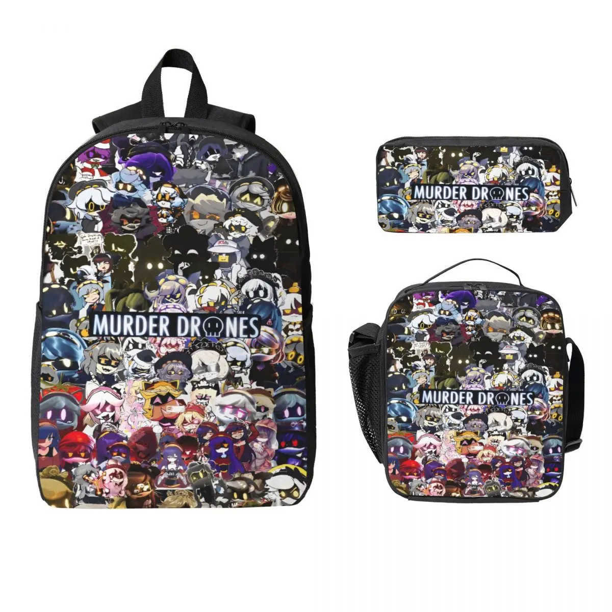 

3Pcs Murder Drones Uzi Doorman N School bags Set for Kids Pencil Boxes Backpack Sets with Lunch Box For School Students Daypack