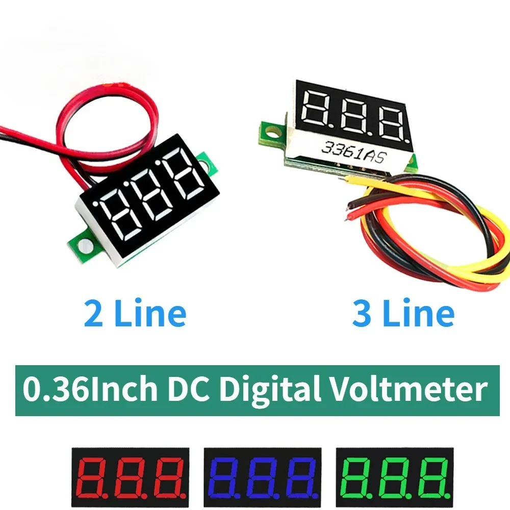 1pc 0,36 Zoll LED Digital Voltmeter Modul DC 0-32V 4,5-30V Digit Rohr rot Grün Blau Mini Digital Voltmeter Spannung Meter