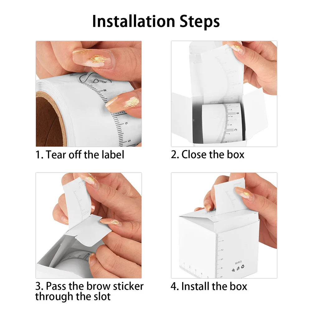 แม่แบบไม้บรรทัดสำหรับเขียนคิ้ว 50 ชิ้น คู่มือการวัดระดับมืออาชีพสำหรับการสร้างทรงคิ้วที่สมมาตร เครื่องมือวาดคิ้วที่เหมาะสำหรับใช้ในบ้าน