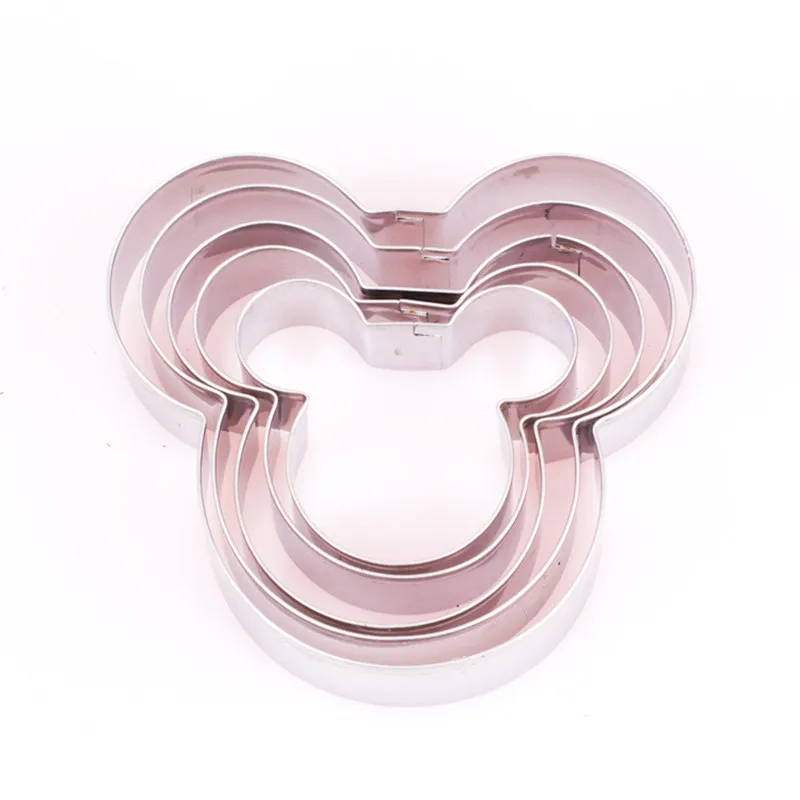 Disney Anime Mickey Mouse Stainless Steel Mold Kawaii Mickey Fried Eggs Mold Cartoon Cookie Cake Mold Kitchen Supplies