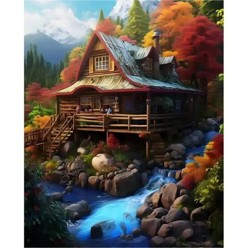 

551682 Painting By Numbers DIY Gift For Adults Handpainted Landscape Paint By Number Unique Gift Home Decor