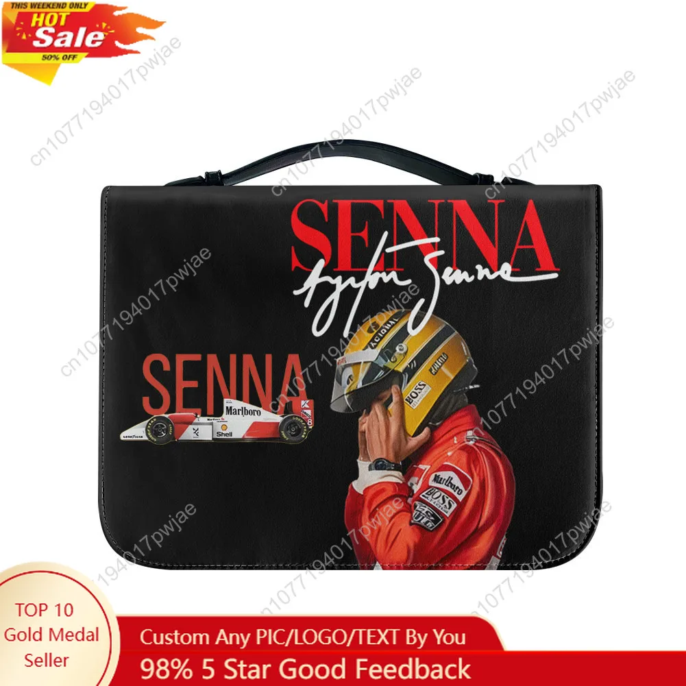 

Ayrton Senna Racing Graphics Bible Bag Christian Gifts Personalized Cover Bible Pack Waterproof Leather Bag Pockets Package Case