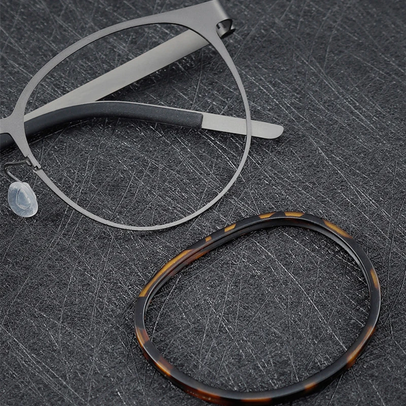 Danish Brand Same Design Screwless Hinge Oval Eyeglasses Ultralight Pure Titanium Oculos Round Glasses Without Screws Frame