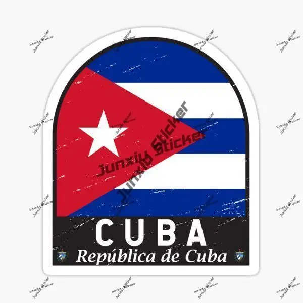 

Cuba Flag Emblem Distressed Vintage Sticker High-Quality Vinyl Waterproof Badge Emblem Decals PVC Accessories Stickers