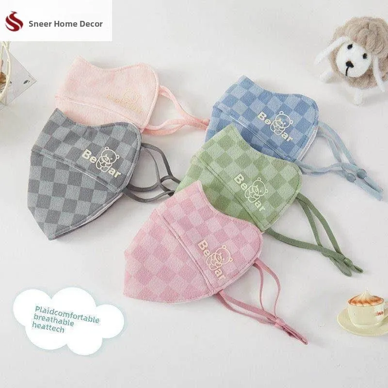 

Children's Breathable Winter Face Masks Anti-Cold Windproof Warm Cotton Cartoon 3D Stereo Medical Environment Headband Style