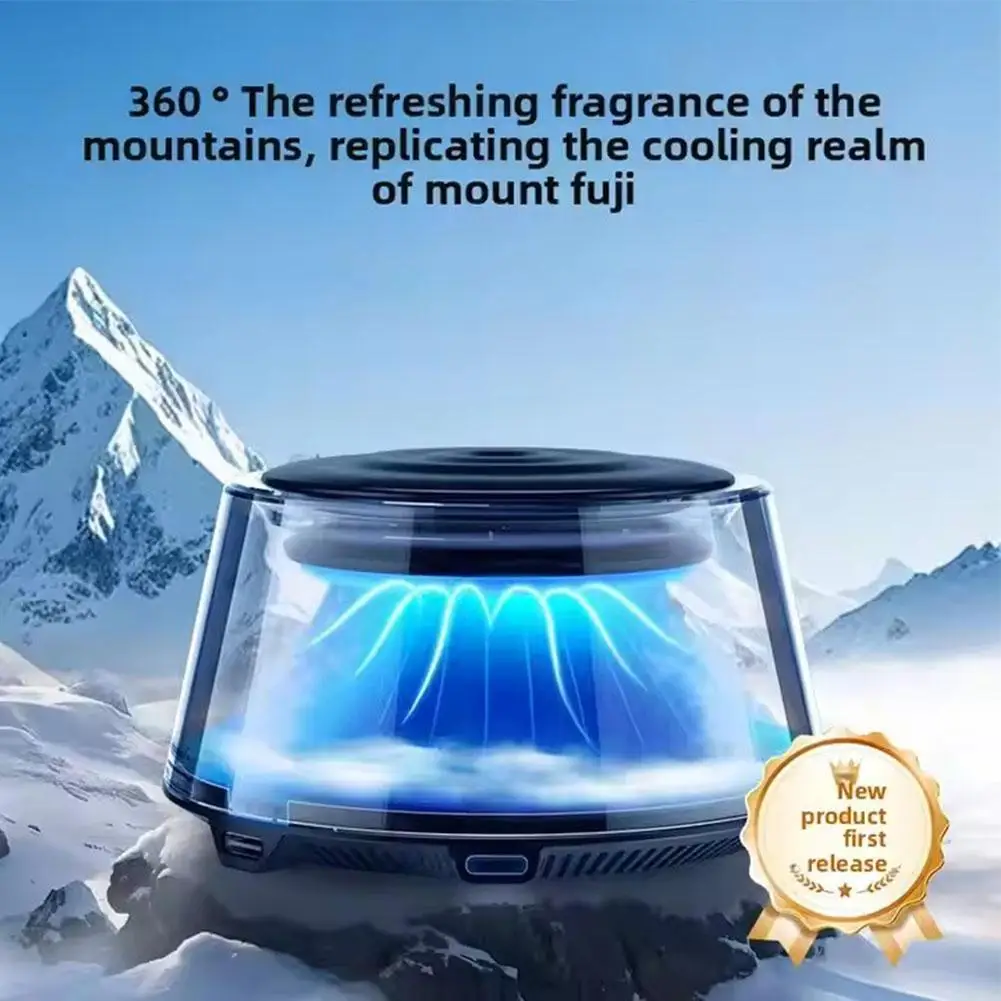 

Snow Mountain Smart Car Fragrance Diffuser Rechargeable Car Auto Diffuser RGB Light Interior Freshener Cloud Mist With Air T9P7