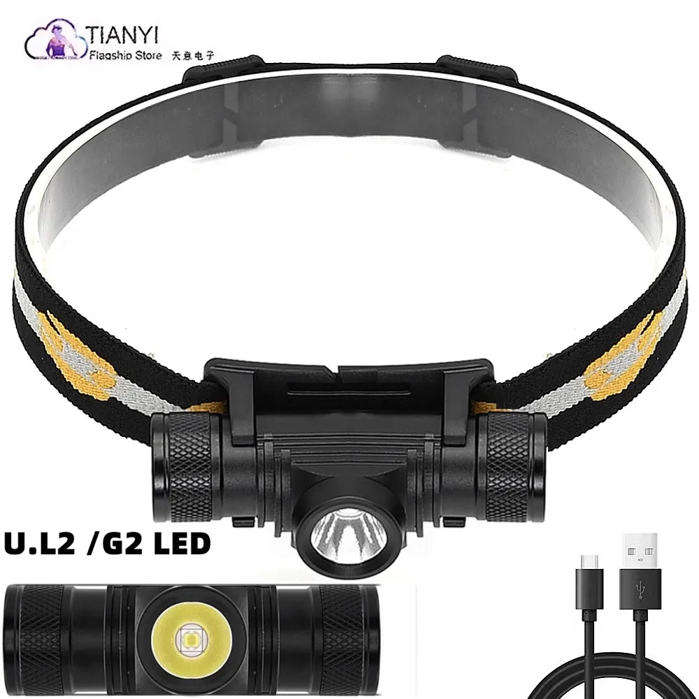 ชาร์จไฟได้ lampu depan LED 1000LM มีโหมดแสง4โหมดแถบคาดศีรษะที่ปรับได้กันน้ำเหมาะสำหรับการตั้งแคมป์กลางแจ้งการวิ่ง