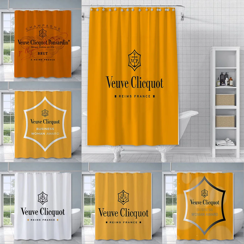 Shower Curtain Waterproof Polyester V-veuve Clicquot Ponsardin Fabric Paint Bath Curtain Home Bathroom Decor Curtain V-venezuela