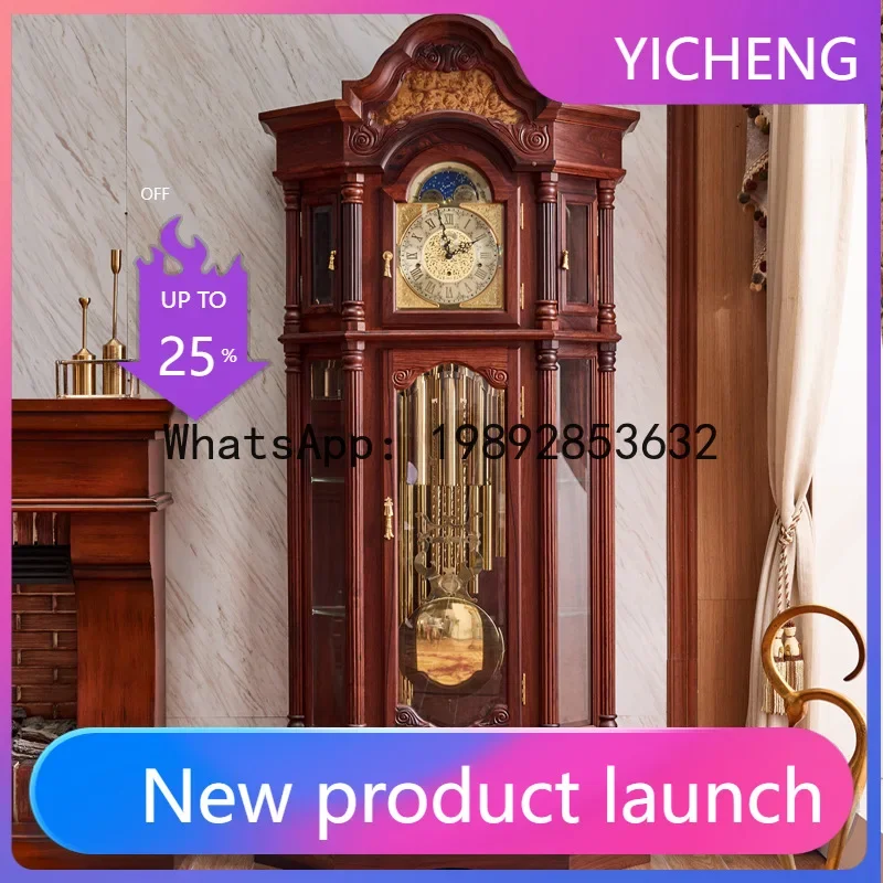 floor clock mechanical living room european style pendulum clock solid wood luxury villa large clock