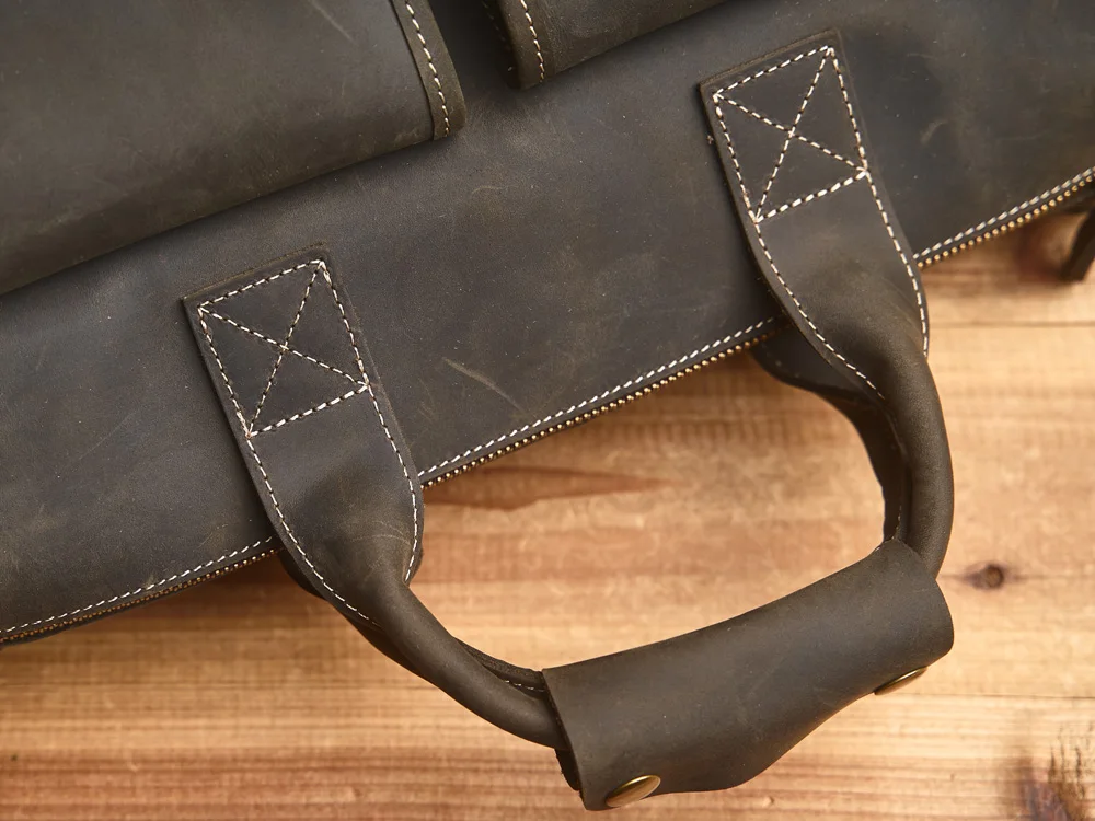 Nupugoo Vintage Echt leder Herren Aktentasche Umhängetasche verrückte Pferd Leder Handtasche mit 16-Zoll-Laptop – Detail 22