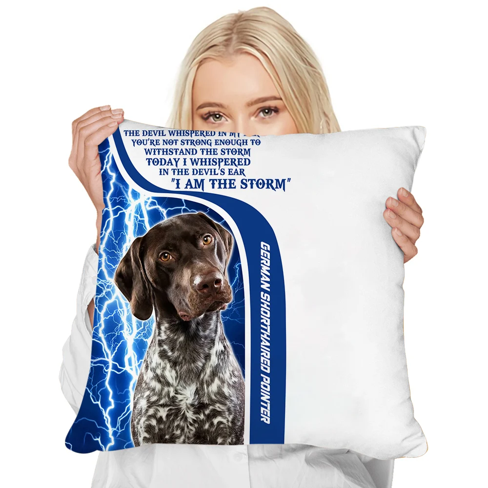 CLOOCL Fashion Animals Pillow Cases German Shorthaired Pointer 3D Printed Cushion Cover Polyester Zip Pillow Cover for Sofa