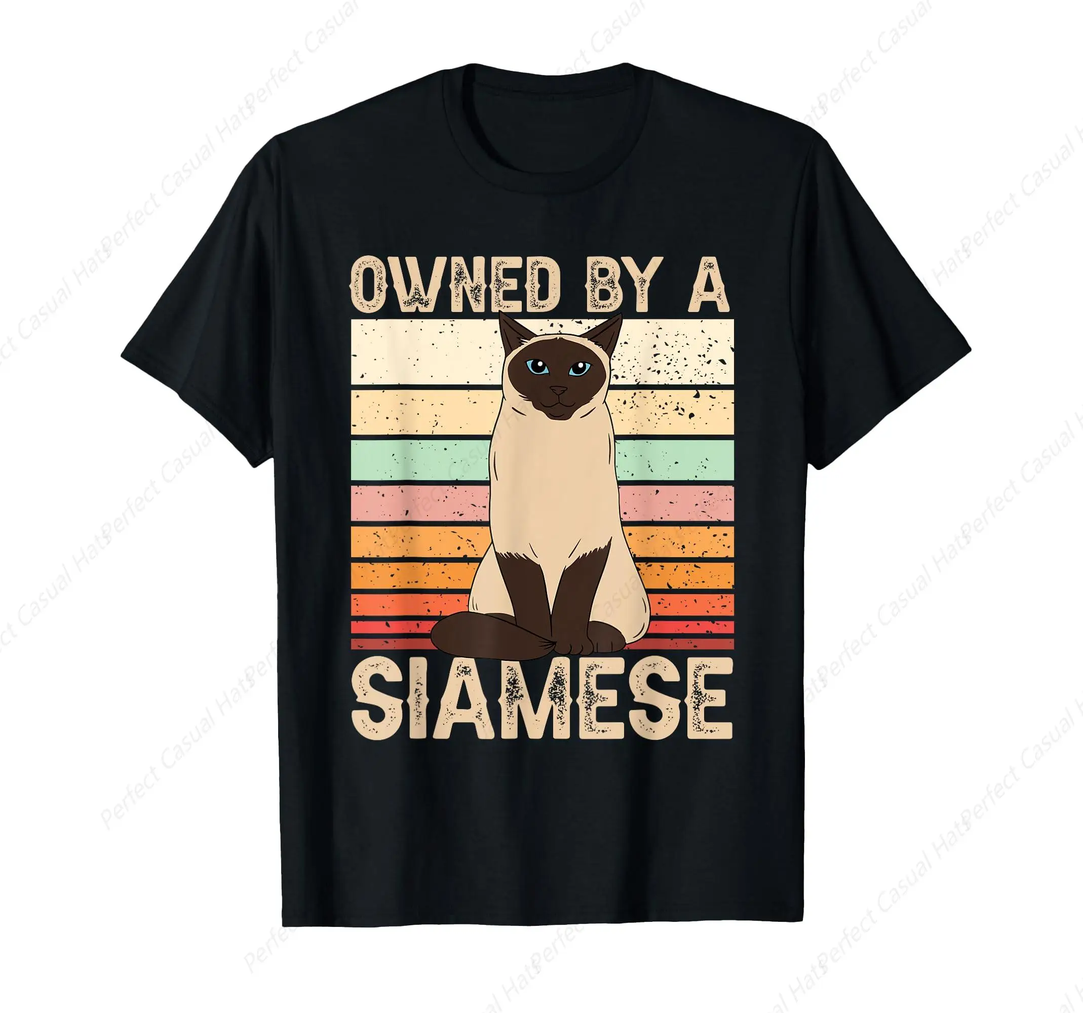 Siamese Cat Owned By A Siamese Cat T-Shirt Casual Short Sleeve Personalized Top O-Neck High Quality Shirt