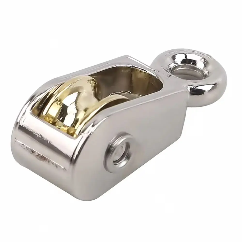 1Pcs Durable 36/52/75mm Fixed Pulley Mini Zinc Alloy Messenger Pulley Single/Double Wheels Metal Sheave Tackle Lifting