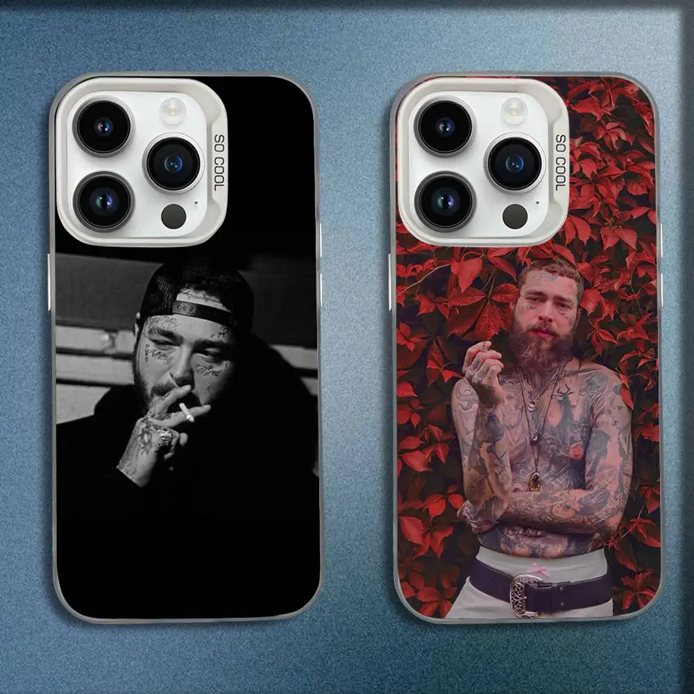 

Singer P-Post M-MaloneS Phone Case For iPhone 16,15,14,13,12,11,Mini,Pro,E,MAX White Candy Matte Shockproof Cover
