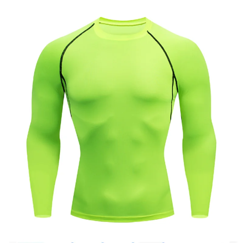 

Men Compression Running T-shirt Fitness Tight Long Sleeve Sport Shirts Training Jogging Tops Gym Sportswear Dry