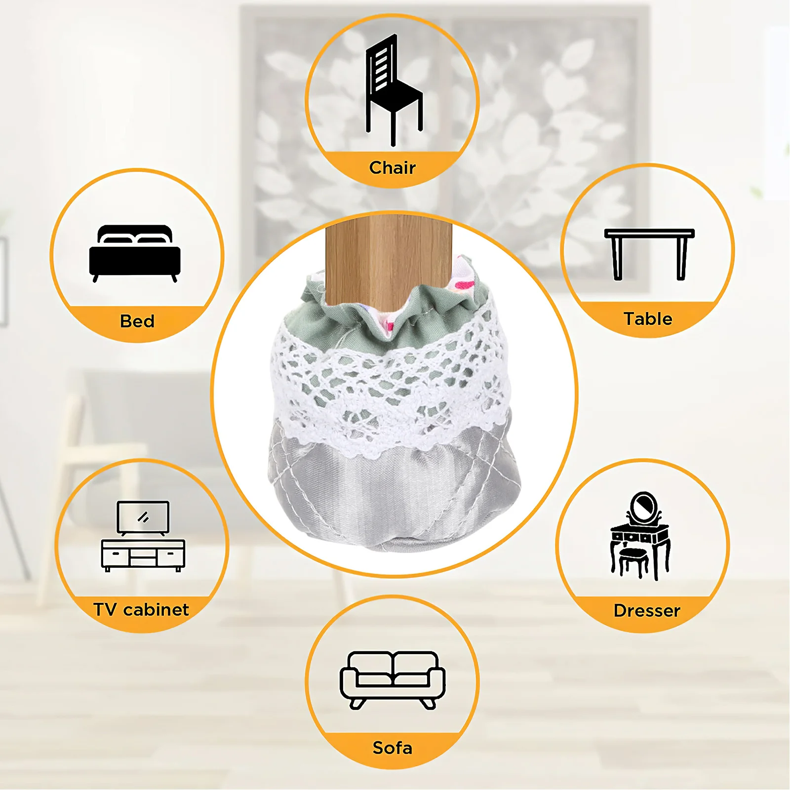 

4Pcs Universal Chair Leg Protectors Non Slip Covers Table Feet Pads Furniture Floor Protectors Anti Scratch for Hardwood Floors