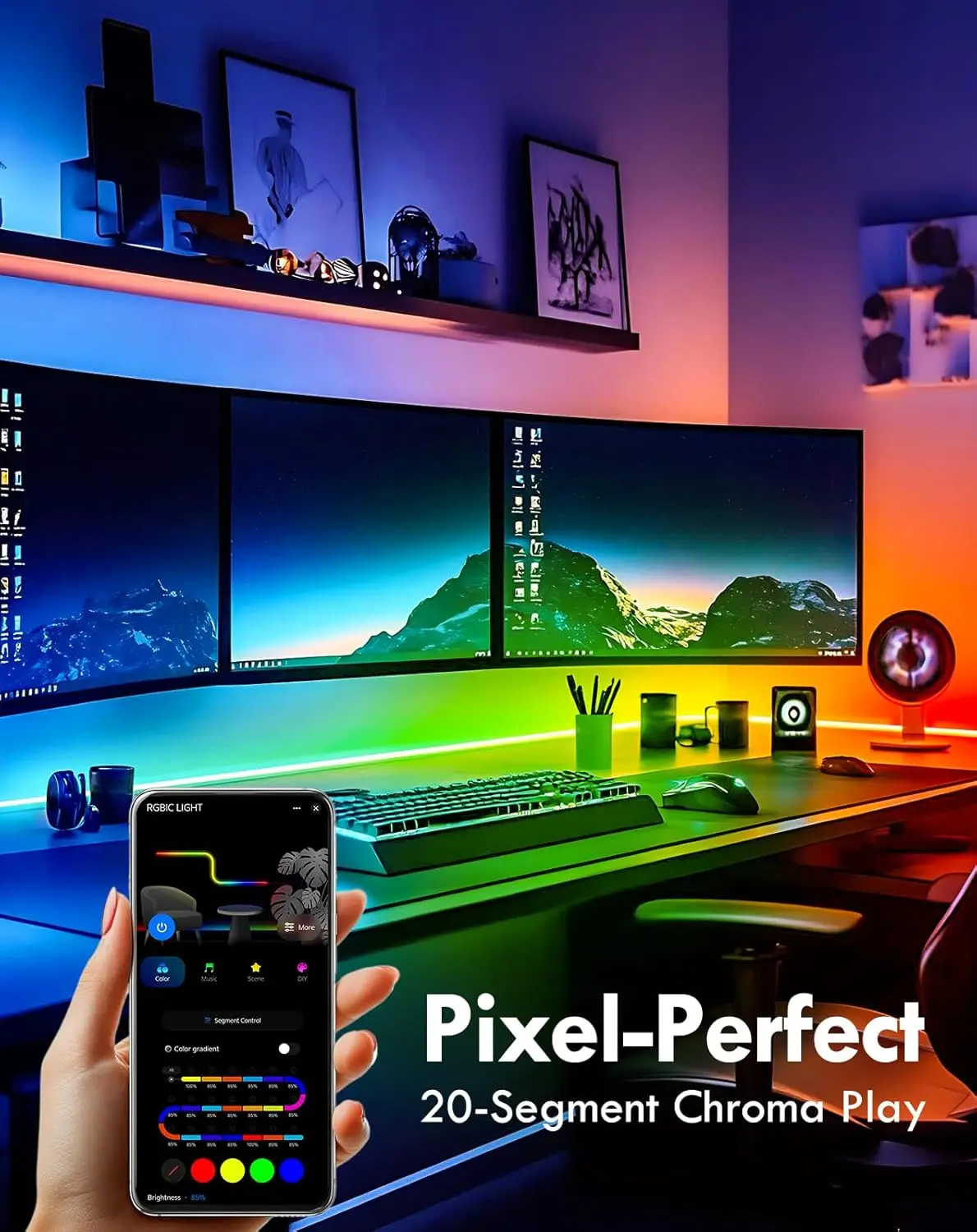 Smart RGBIC LED Neon Rope Light, 24V Color Changing Strip with Alexa & Google Assistant, Waterproof for Home Decor