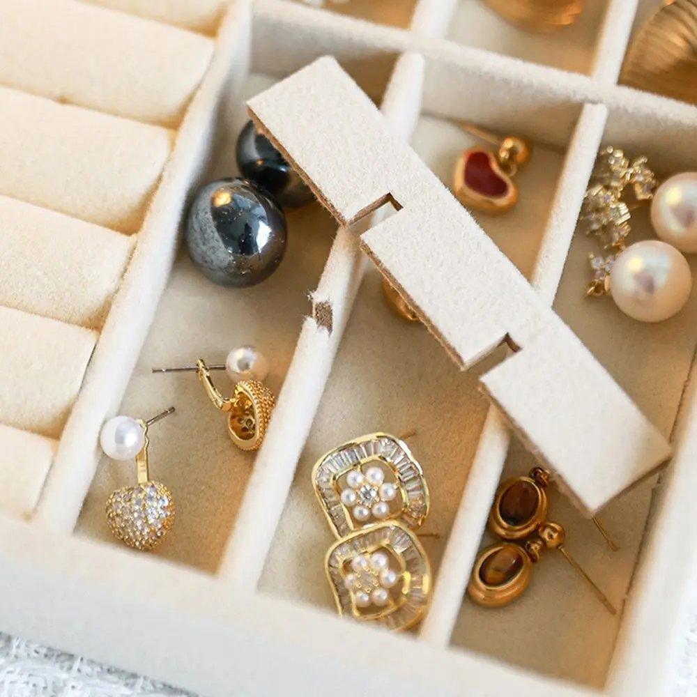 Large Capacity Jewelry Storage Box Flip Lid Dustproof Travel Jewelry Case 3/9/24 Grids INS Jewelry Display Holder Classification