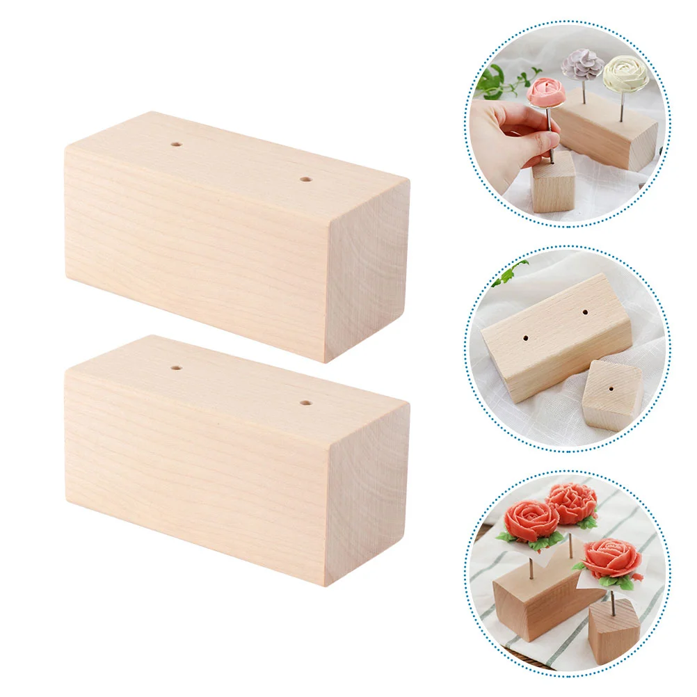 2 Pcs Mounting Base Baking Flower Placement Table Nail Tool Display Shelves Stand Decorating Wooden