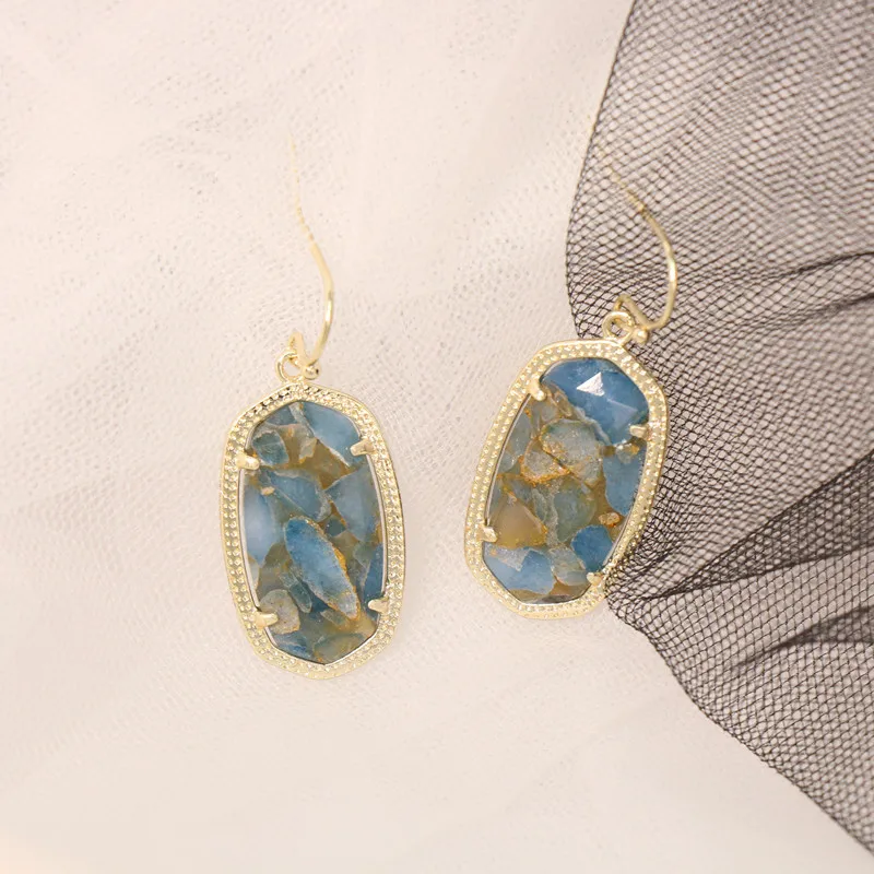 

YEEVAA Dani Blue Stone Natural Gemstone Drop Dangle Earrings, Fashion Jewelry, Unique Gifts