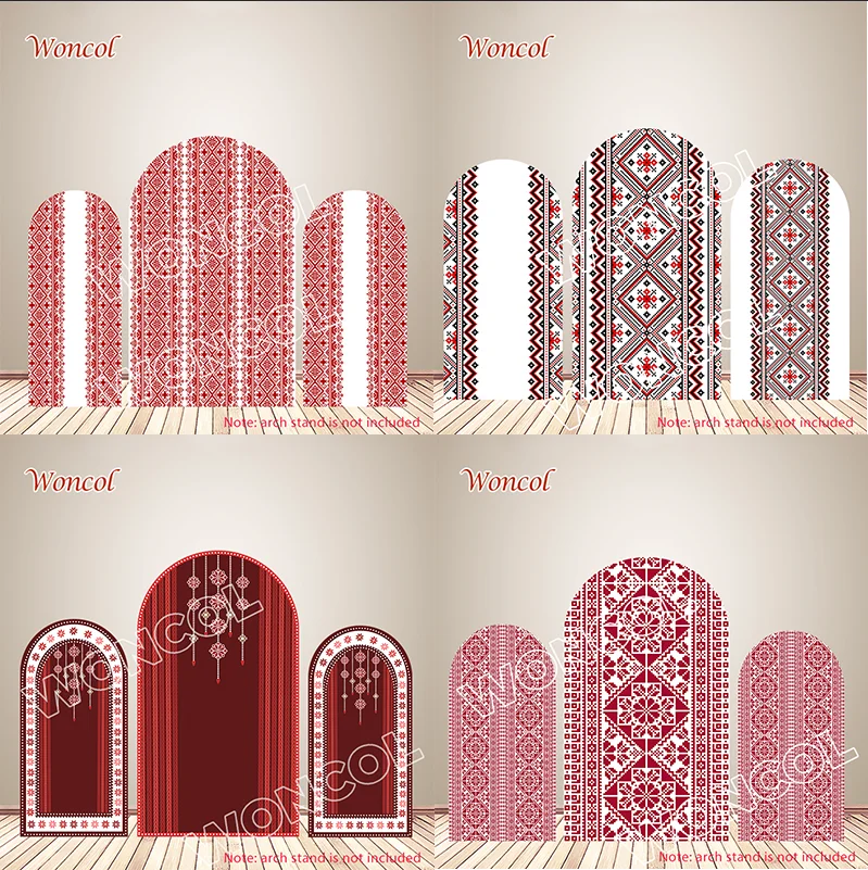 Palestinian Embroidery Arch Cover Palestinian Henna Backdrop Polyester Jordanian Wedding Bridal Shower Double-Sided Arch Cover