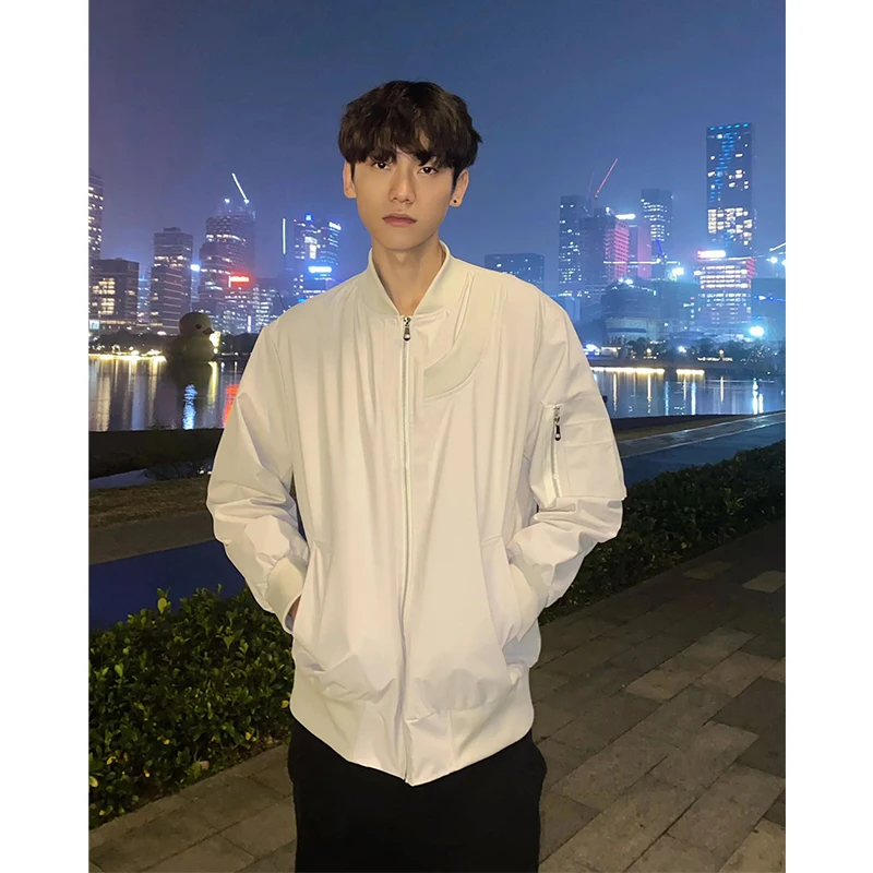 

Cleanfit Pilot Jaet Men's Spring Autumn ort Baseball Sle American Retro Trendy Outerwear Cleanfit oulder Pad