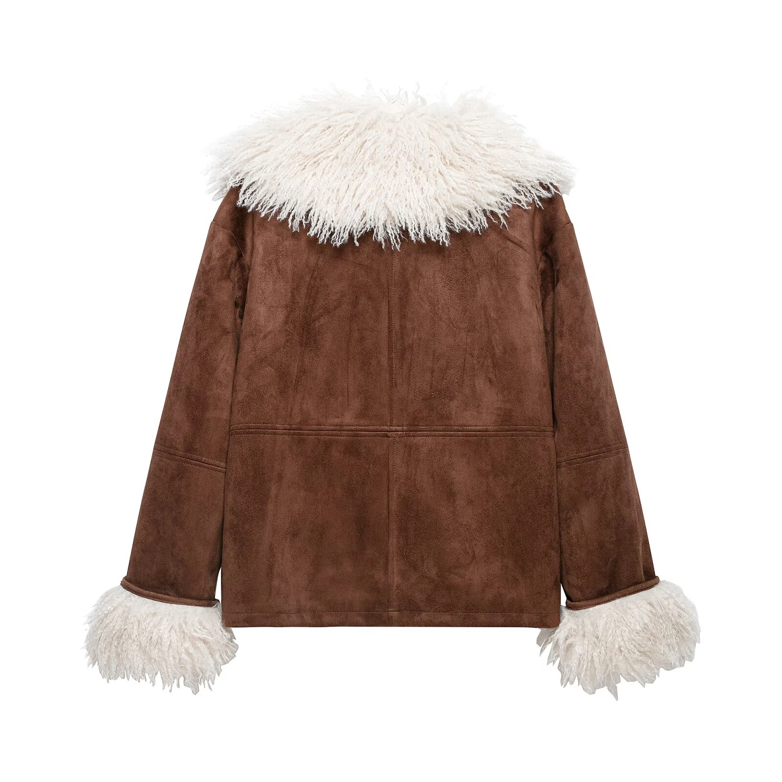 European and American style winter new product women's casual splicing artificial fur plush effect jacket jacket