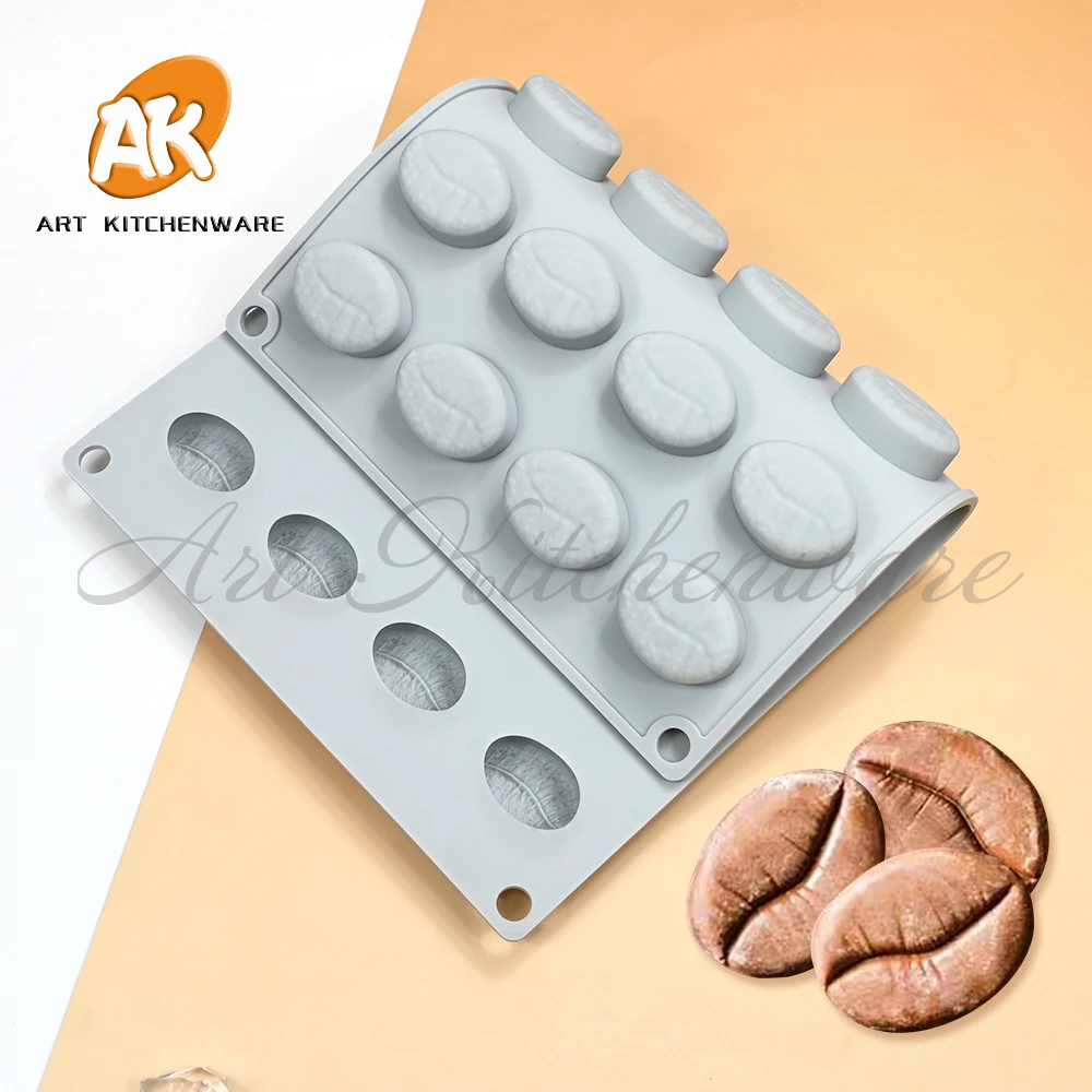 28 Cells Coffee Beans Silicone Candy Chocolate Cake Cookie Cupcake Mold Soap Mould DIY Oval Chocolate mold 