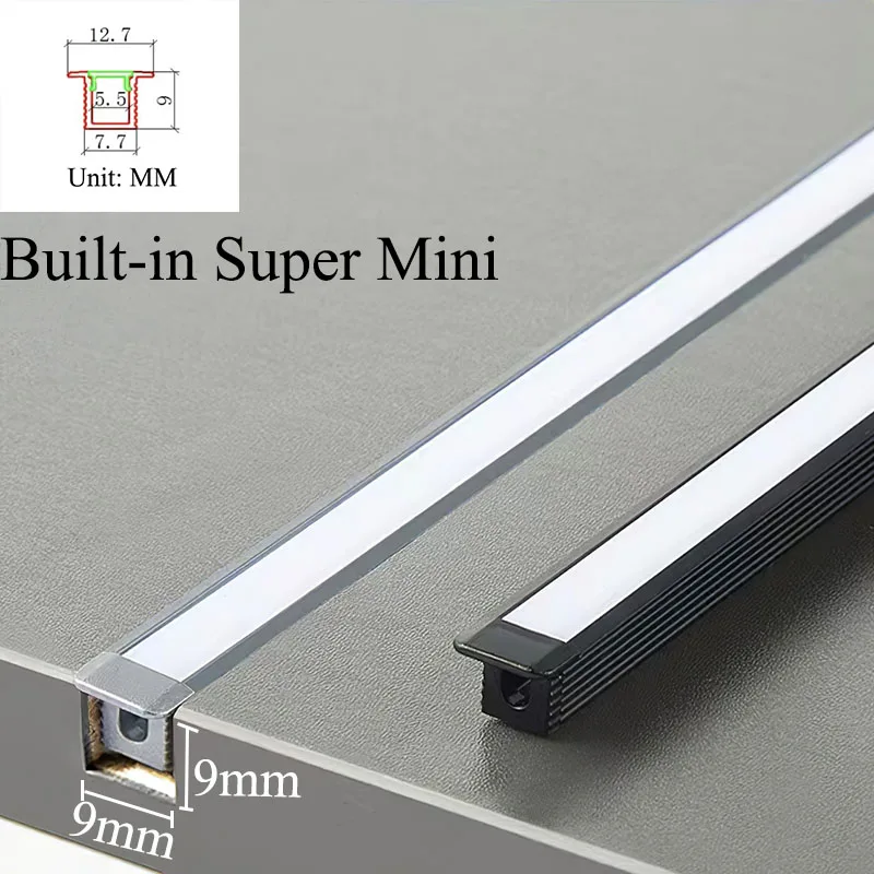 

Invisible LED Strip Bar Light Aluminum Profile DC12V Mini For Wardrobe Figure Wine Cabinet Showcase Layer Shelf Slot Hidden