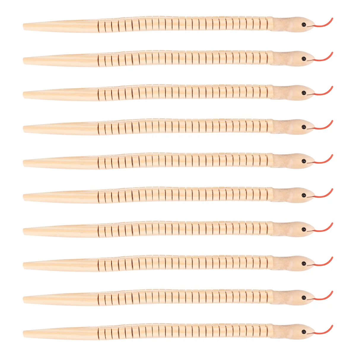 

A59T 10Pcs 12 Inch Unfinished Wooden Wiggly Snakes Jointed Flexible Wooden Snake Blank Animal Model Crafts Toys for Arts