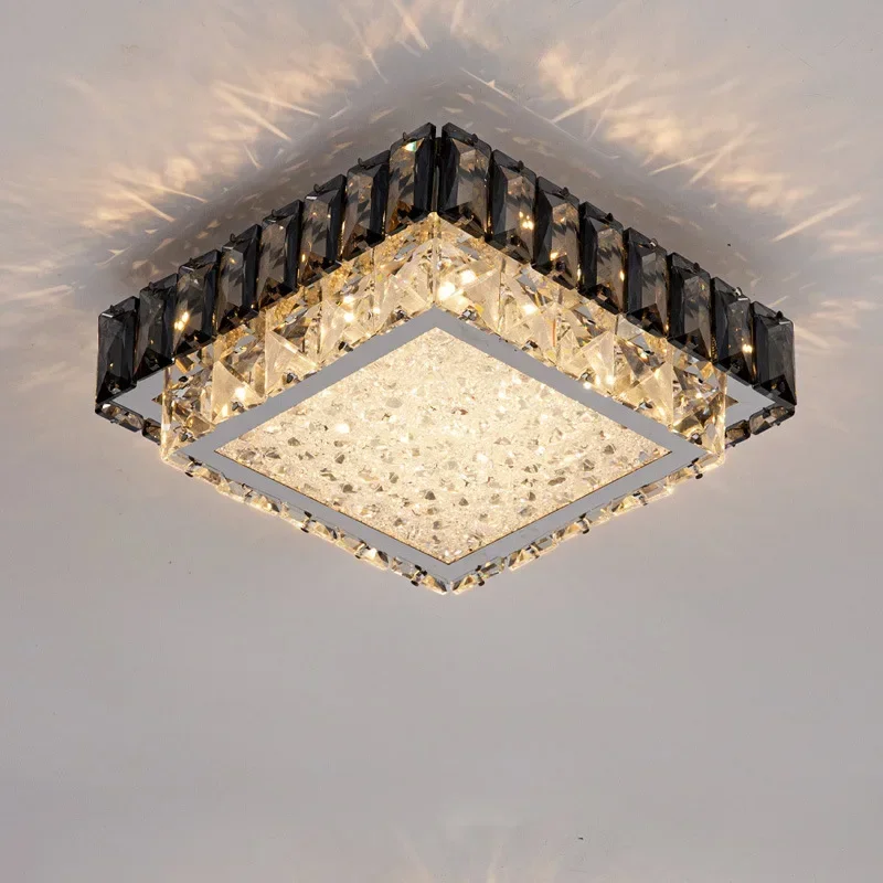 

Led Crystal Luxury Square Aisle Lamps Porch Stairs Corridor Ceiling Light