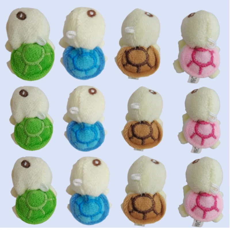 100Pcs Small Turtle Stuffed Toy Mini Sea Animal  Plush Dolls Tortoise Keychain Bag Pendants Pta007