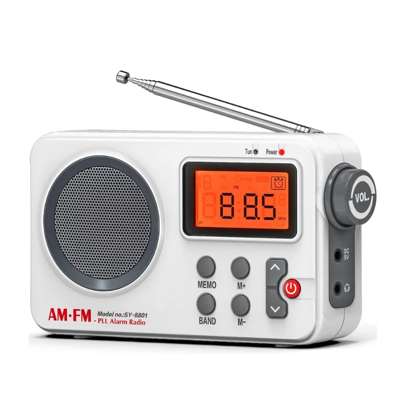 

Портативное AM/FM-радио с ЖК-дисплеем, стереофоническое радио, поддержка питания от батареи и USB, функция будильника, таймер, функция отключения питания для дома