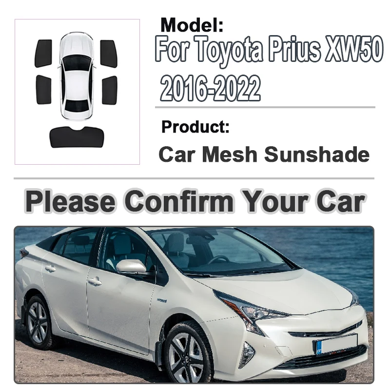 For Toyota Prius XW50 Accessories MK4 4th 2016-2022 Car Mesh Shades Auto Window Sunshades Sun Visors Sunscreen Privacy Curtain