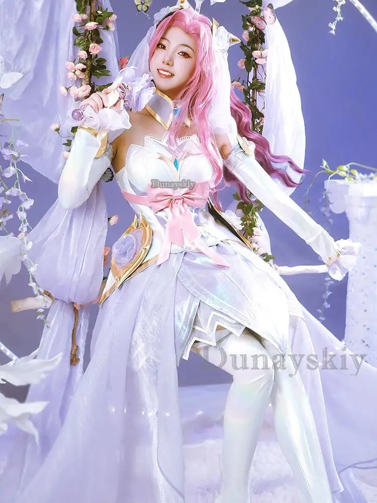 

Seraphine LOL Crystal Rose Cosplay Costume Game LOL Seraphine New Skin Rose Design Outfit Halloween Women Character Accessories