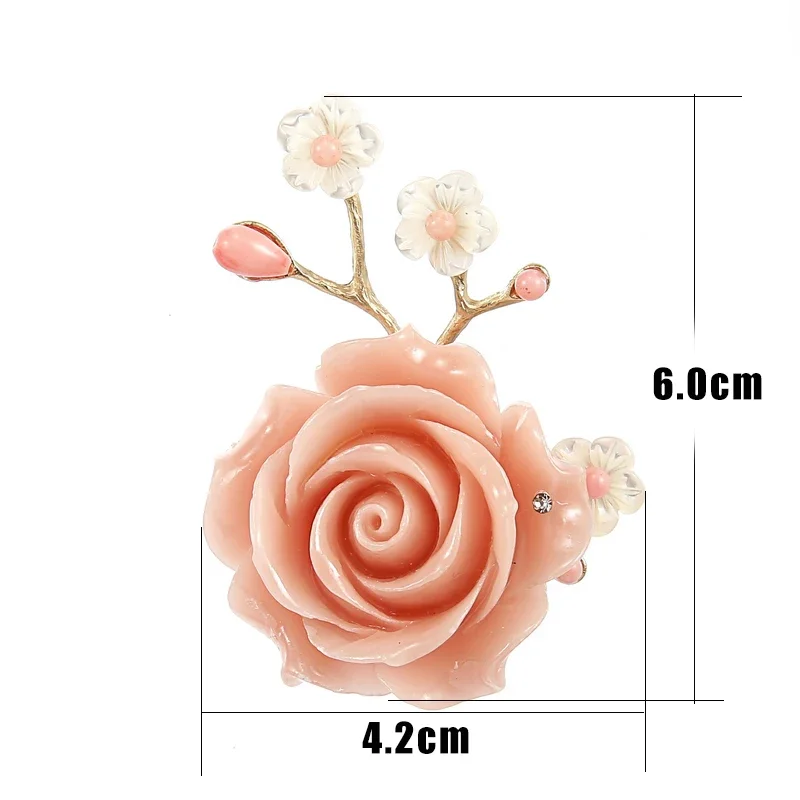 TDQUEEN Brooches Black Natural Stone Broches Shell Flower Safety Pin Jewelry Freshwater Pearl Beads Brooches for Women