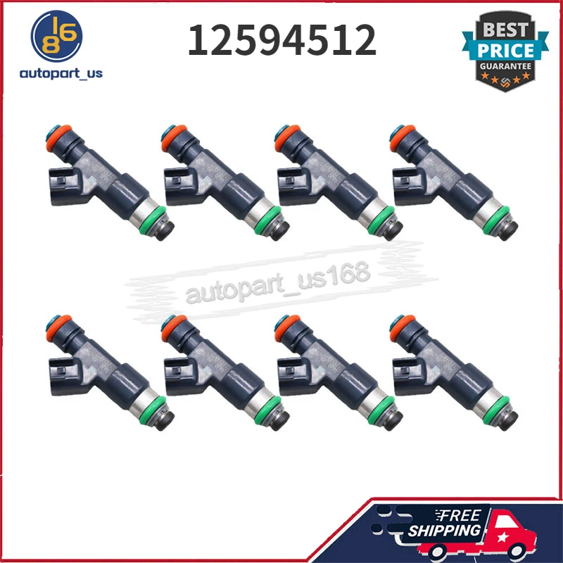 

12594512 8PCS Fuel Injectors For GMC Sierra 1500 Yukon Chevrolet Avalanche Express 1500 Suburban 1500 Tahoe Silverado 1500