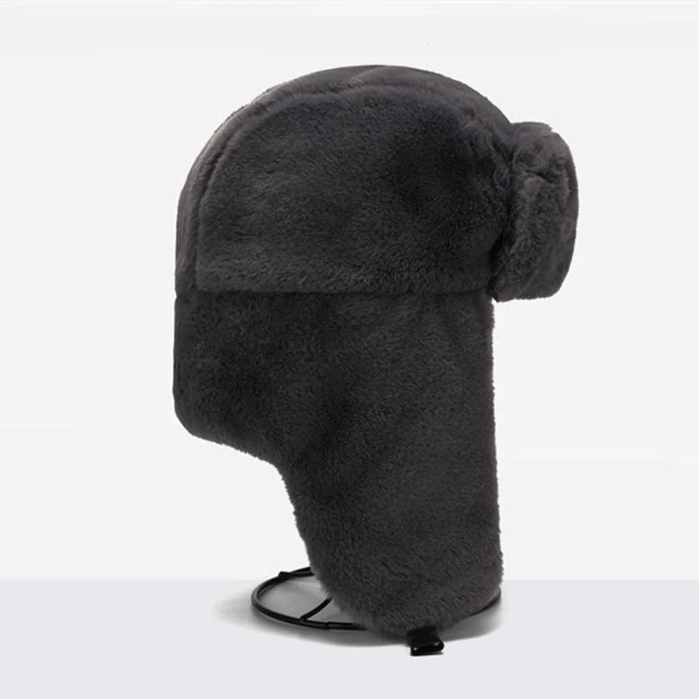 Uomo Donna Cappello bomber in peluche spesso Cappello invernale caldo Cappelli da cacciatore Colbacco russo Berretti da neve Cofano con paraorecchie per la pesca all'aperto