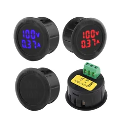 DC 5-100V 10A 50A 100A LED Digital Display Round Voltmeter Ammeter Car Voltage Current Meter Volt Detector Tester Monitor Panel