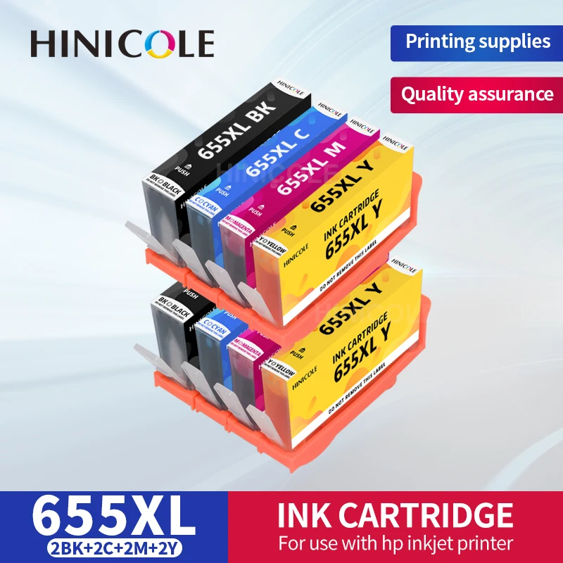 HINICOLE Ink Cartridge For HP655 655XL Compatible For HP 655 Deskjet 3525 5525 4615 4625 4525 6520 6525 6625 Inkjet Printer