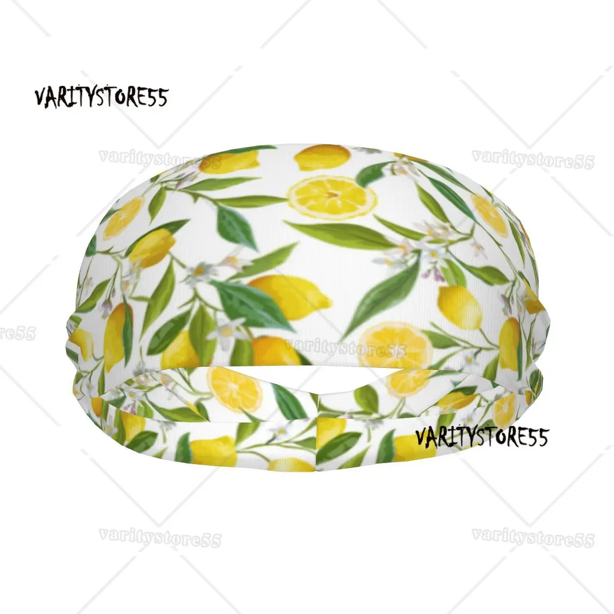 

Fruits Lemon Floral Pattern Elastic Hair Band Yoga Headband Makeup Hair Hoop Headwrap