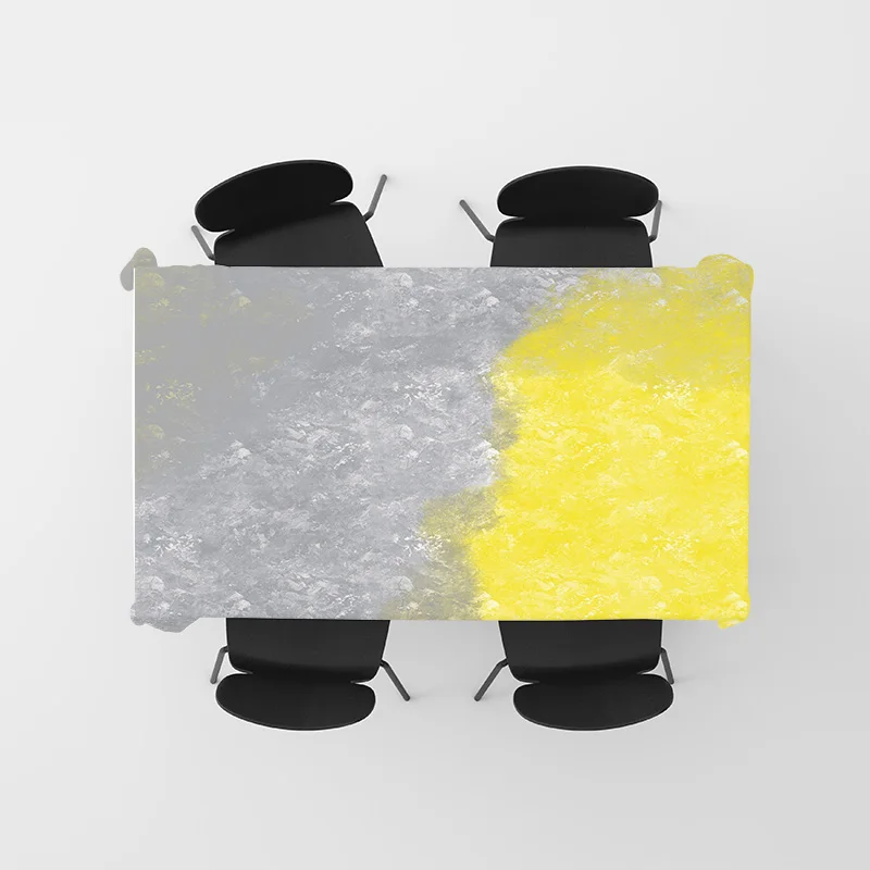 الحديثة مجردة طاولة طعام القماش التدرج أصفر رمادي النفط اللوحة تصميم للمطبخ الديكور غرفة المعيشة تأثيث المنزل أ