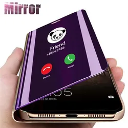 Mirror View Smart Flip Case For Samsung Galaxy A16 A06 A36 A14 A54 A35 4G 5G Luxury Original Magnetic Fundas Leather Phone Cover
