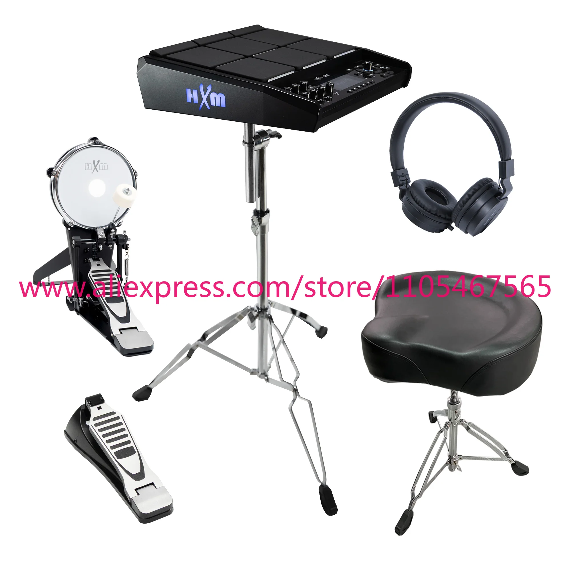 1PCS HXM HDP-5 Multi-Pad Including Metal Stand Bundle 8-Pad Professional 8-Pad Percussion Electric Drum Set Professional