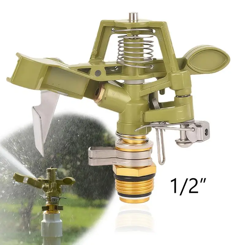 1PC 1/2 3/4 Inch Metal Pulsating Sprinkler 360 Degree Rocker Arm Rotating Lawn Watering Sprinkler For Garden Irrigation System