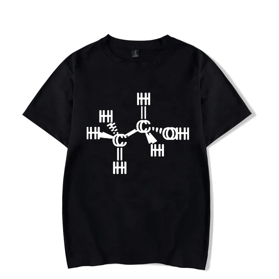 heavyweight Informal Summer New Fashion Trendy Men's Casual Alcohol Molecule Print Luminous Men's Short-sleeve O-neck for Men